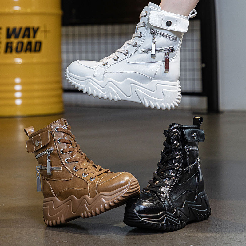 【35-40】Cizme calde din lână, cu tăietură înaltă, cu talpă groasă-3837644