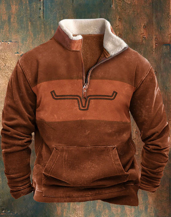 👕【S-4XL]2025 Męski modny, jesienno-zimowy, ciepły sweter z długim rękawem i nadrukiem 3D-4110584