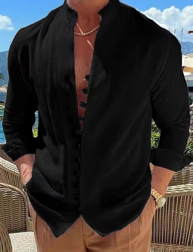 👔✨[¡50% de descuento!S-3XL] Camisa de algodón con botones para hombre nueva de verano, adecuada para vacaciones, vida diaria y trabajo.