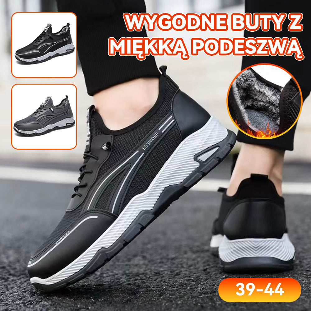 【39-44】Męskie buty z grubej bawełny z podszewką z polaru, nowy styl zimowy, buty do chodzenia, codzienne, wygodne, miękka podeszwa-4183768