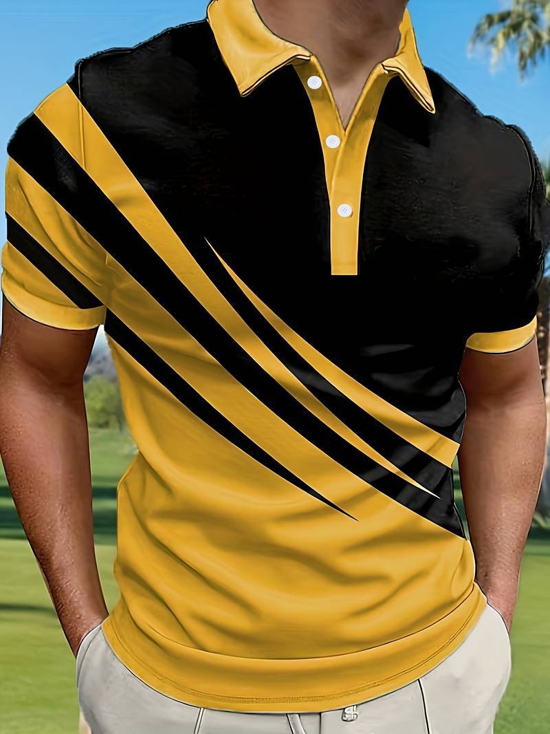 👔【S-6XL】2026 nowa męska koszulka POLO w paski z nadrukiem 3D-4237955