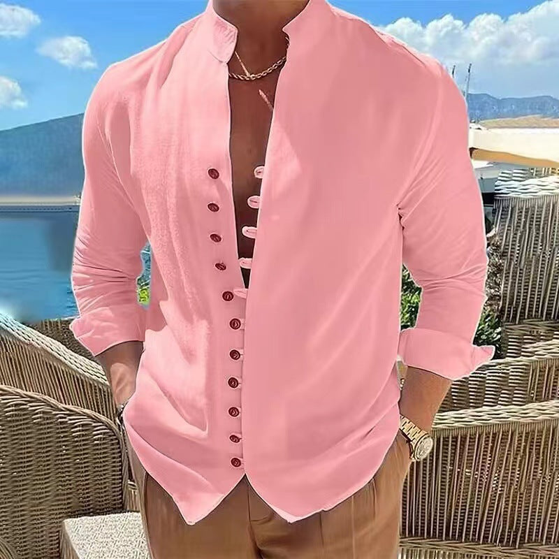 👔✨[¡50% de descuento!S-3XL] Camisa de algodón con botones para hombre nueva de verano, adecuada para vacaciones, vida diaria y trabajo.