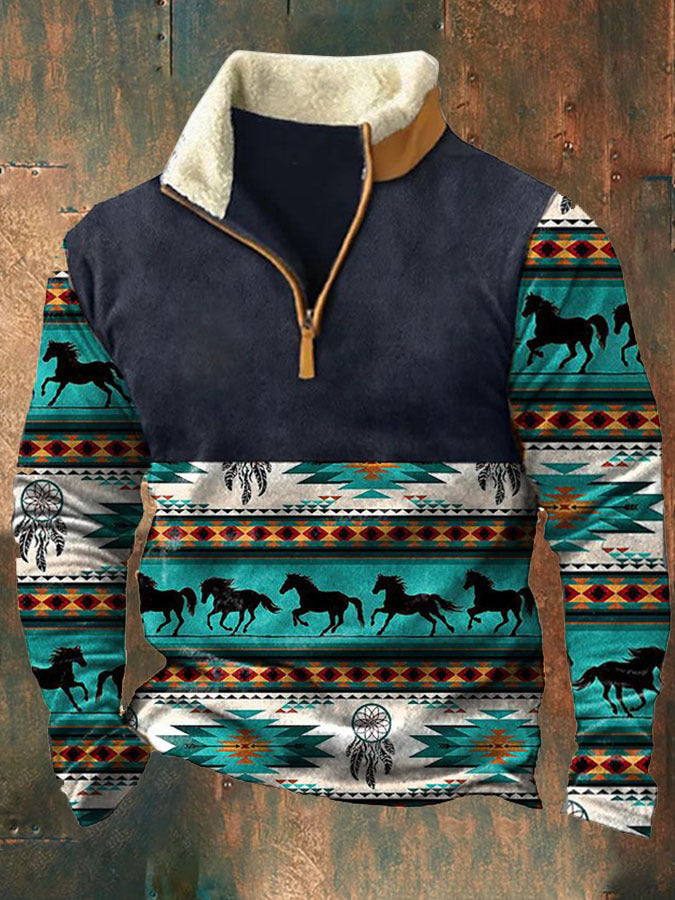 👕【S-4XL]2025 Męski modny, jesienno-zimowy, ciepły sweter z długim rękawem i nadrukiem 3D-4110584