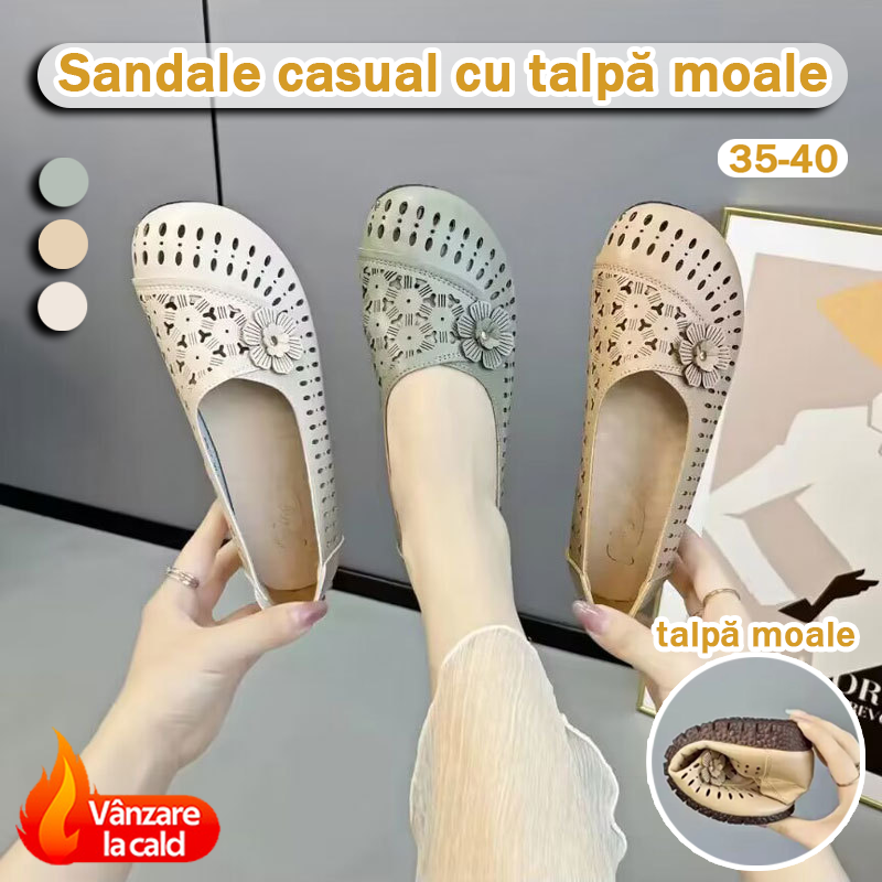 【35-40】Pantofi de dama，Pantofi cu talpă moale anti-alunecare din piele de vacă-3979335