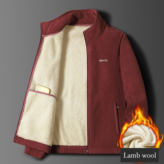 【30%off】【M-5XL】 Jachetă nouă de toamnă și iarnă de catifea de miel îngroșată pentru bărbați pentru toamnă și iarnă-4105988