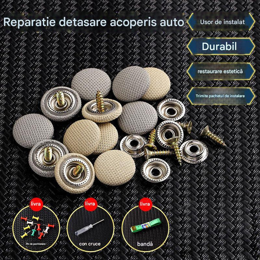 🔥【30% OFF】Pânza de pe acoperișul mașinii cade, reparați catarama de fixare a cuielor Modificare și recondiționare interior a mașinii chins fără demontare (kit de instrumente de instalare + șurubelniță + prosop inclus)