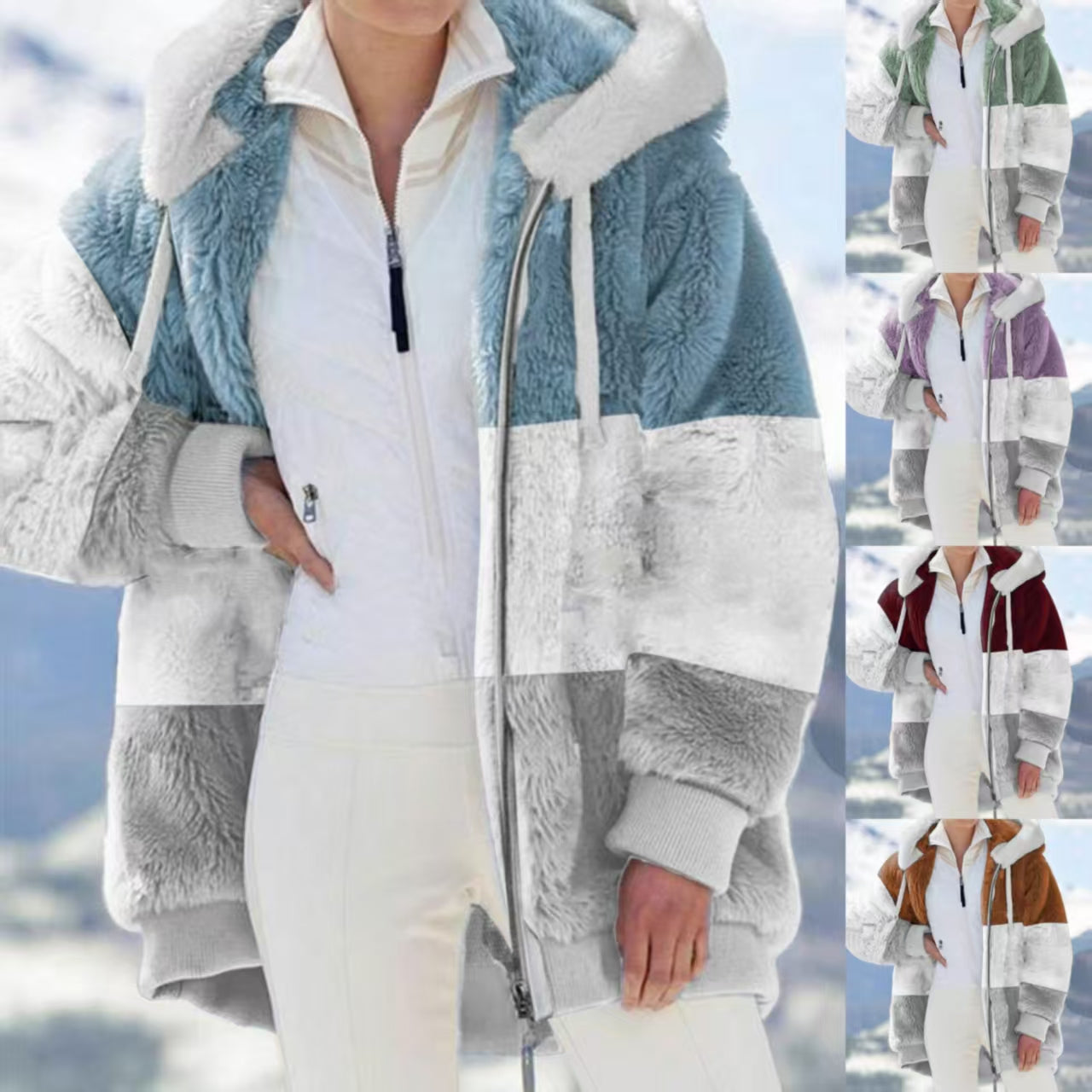 ☃️ Korlátozott ideig érvényes ajánlat -39% ❄️ 【S-5XL】Női vastag plüss pulóver kontrasztos csíkokkal 2025