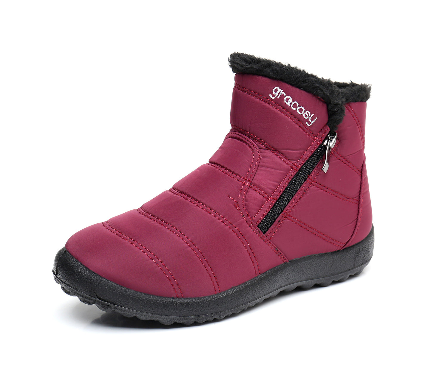 【36-42】👢🌨️ Ghete de zapada impermeabile pentru femei | fleece warm high top 🔒 |  Cizme mari din bumbac cu fermoar lateral ✨
