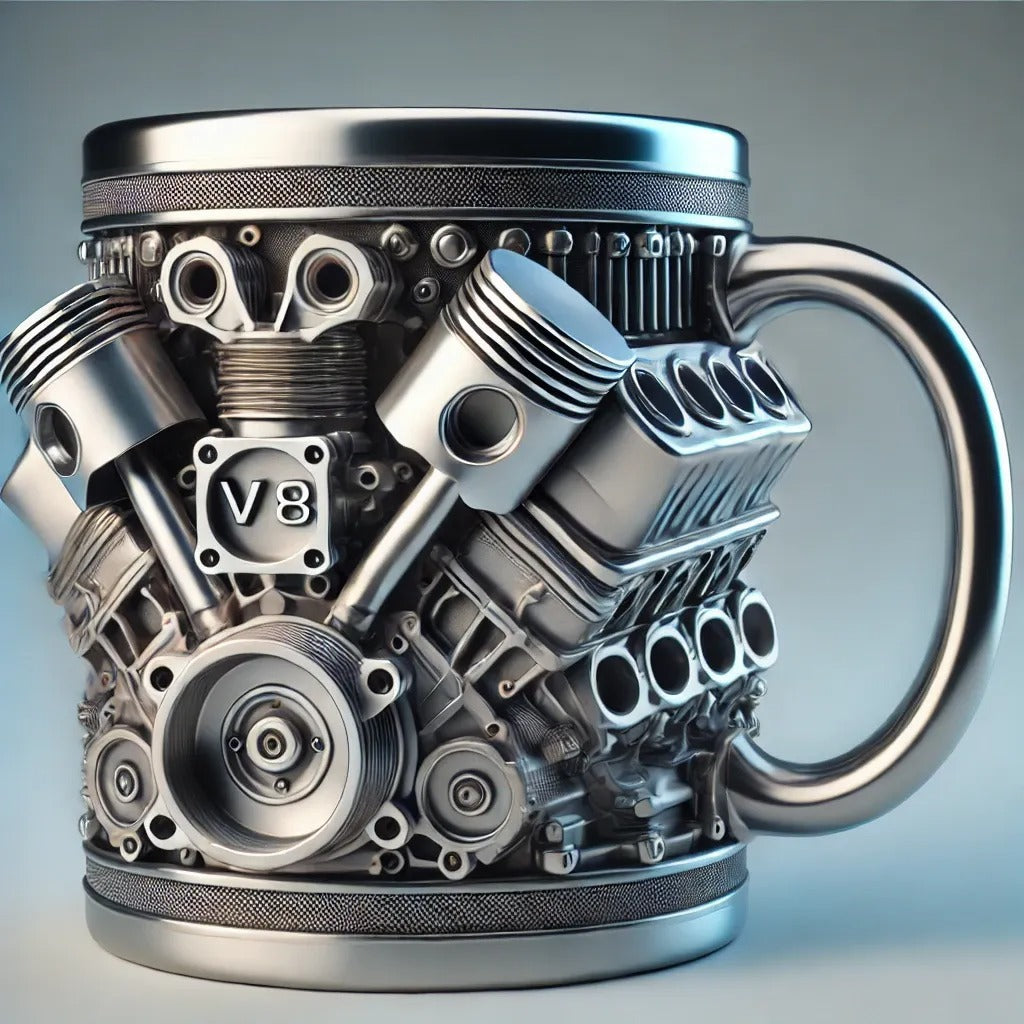 🎁☕【Cumpărați  unul și primiți unul gratuit】Ceașcă de cafea din oțel inoxidabil Creative Engine V6V8-4056017