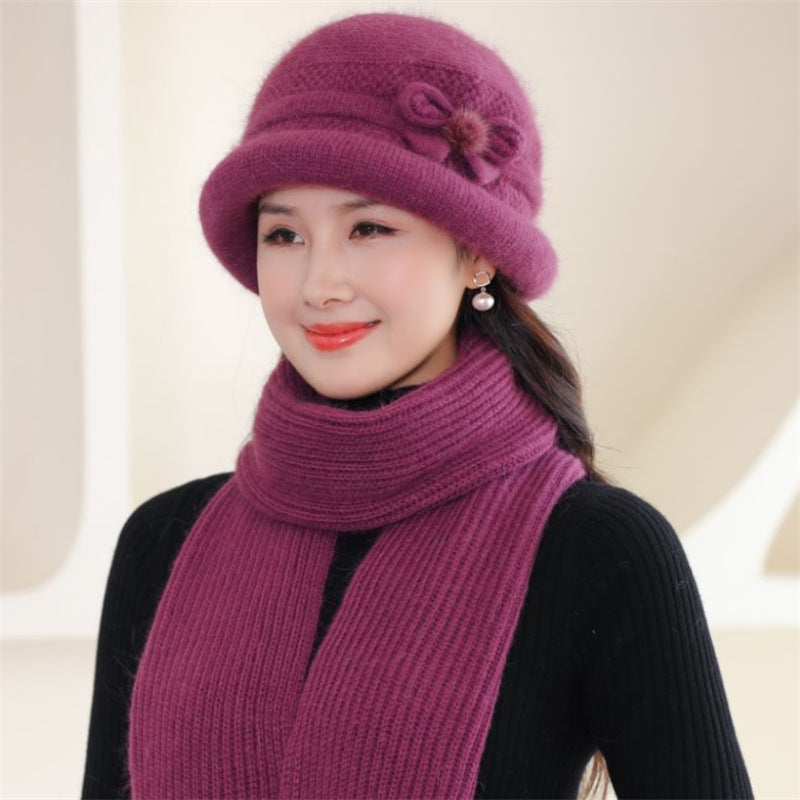 🧶Pălărie + eșarfă 🧶 Însoțitor cald iarna: pălărie caldă de lână tricotată