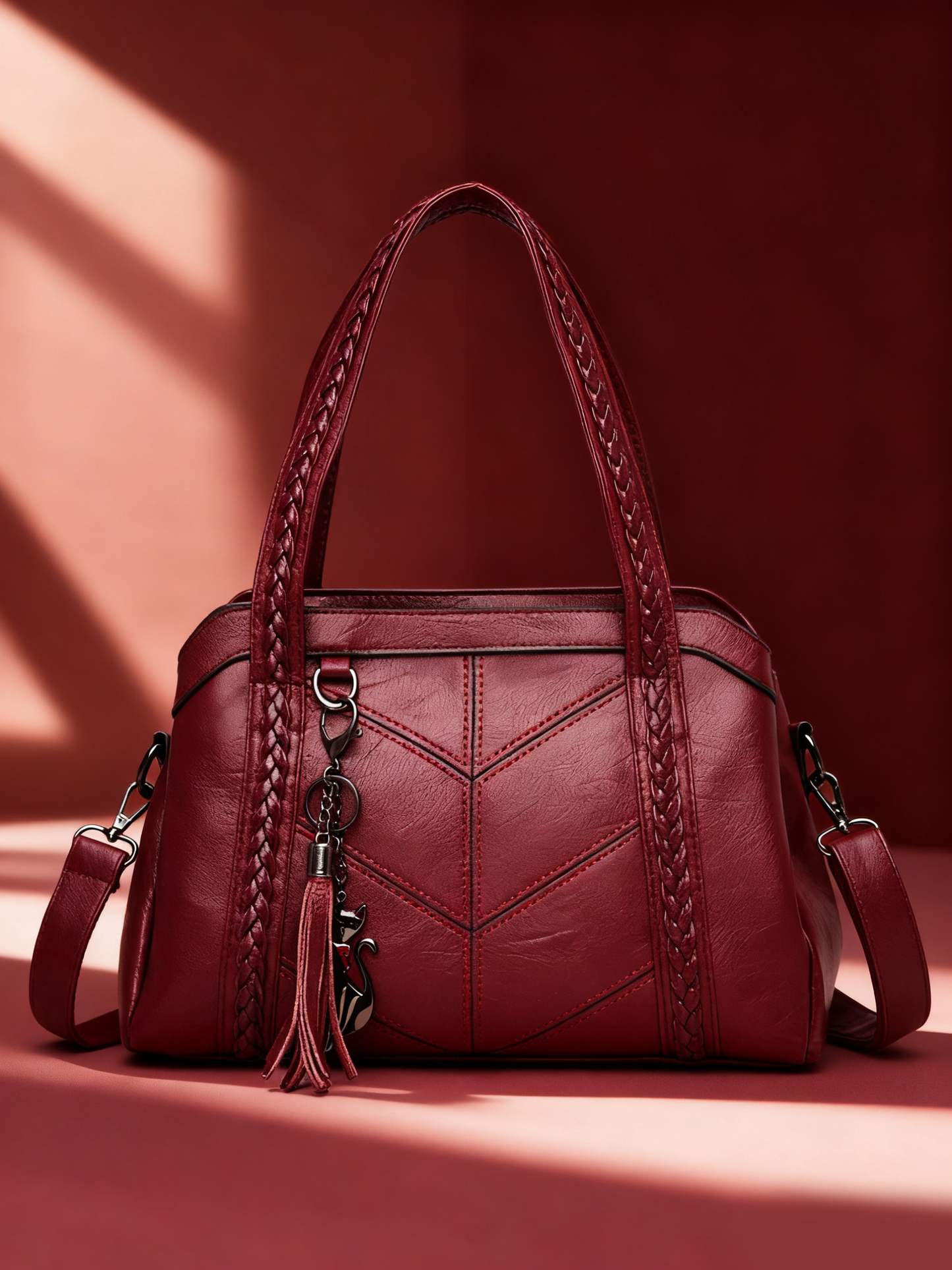 👜💟【50% ZNIŻKI】Torba z miękkiej skóry, torebka, duża pojemność, trzy przegrody, wodoodporna i odporna na zarysowania-4224385