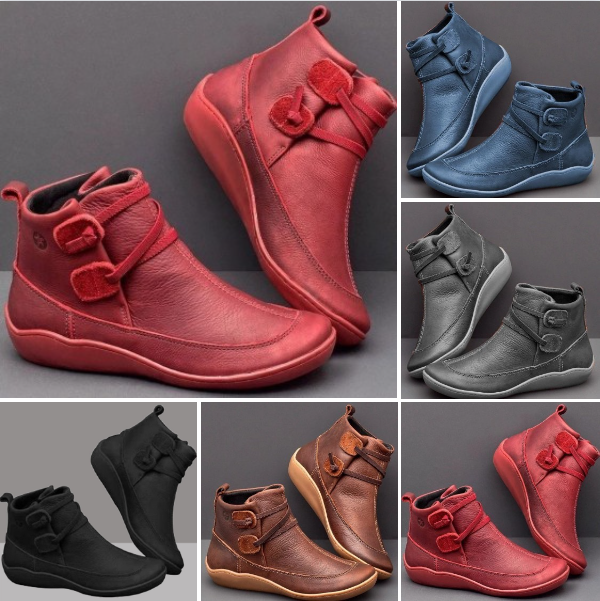 🌺👢【35-43】Ghete de iarnă pentru femei din piele naturală - Ghete de zăpadă cu suport pentru arcul piciorului, ghete antiderapante, pantofi de iarnă călduroși-4108207