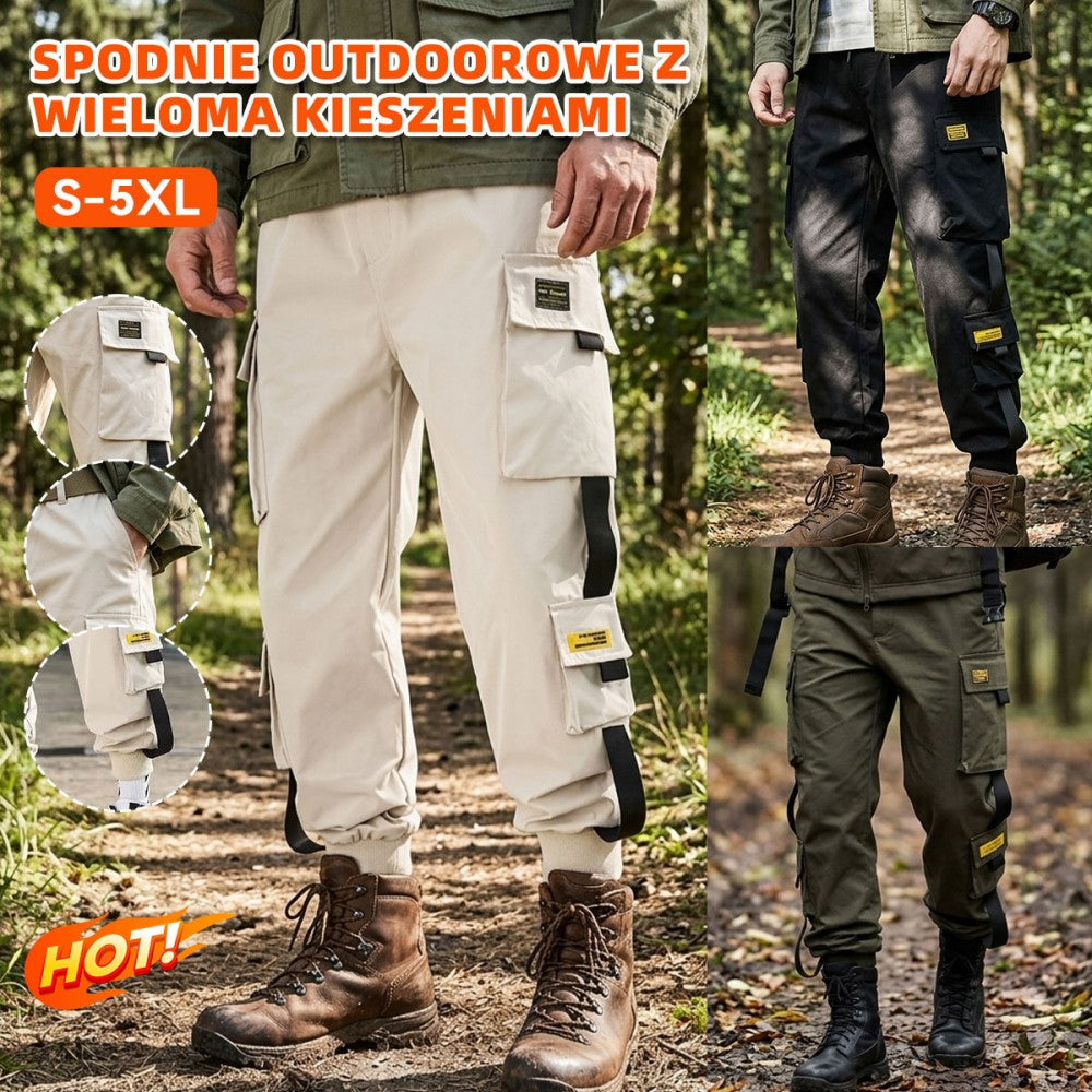 Spodnie cargo męskie, nowy styl wiosna/lato, luźny krój, duży rozmiar, styl jogger, uniwersalne z wieloma kieszeniami