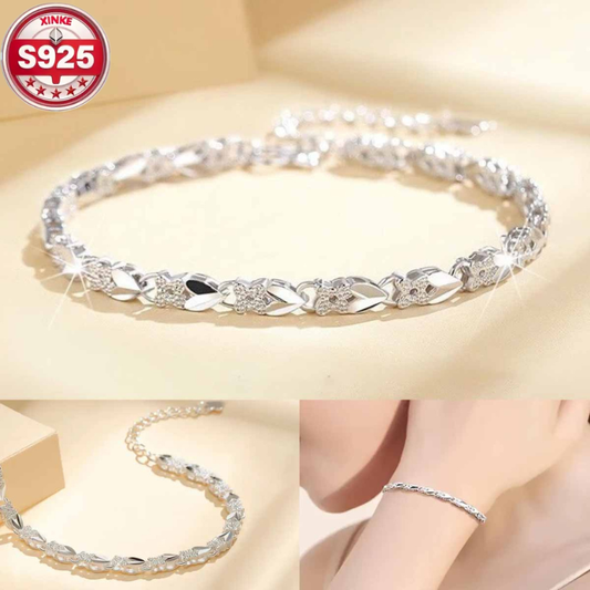 😀👉【Compre 1 y obtenga 1 gratis】💖🍀Love New Fashion Pulsera de plata 925 con un trébol de cuatro hojas para mujer