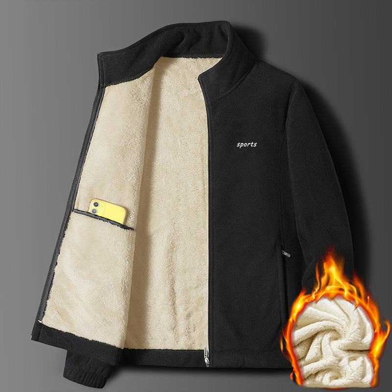 【30%off】【M-5XL】 Jachetă nouă de toamnă și iarnă de catifea de miel îngroșată pentru bărbați pentru toamnă și iarnă-4105988