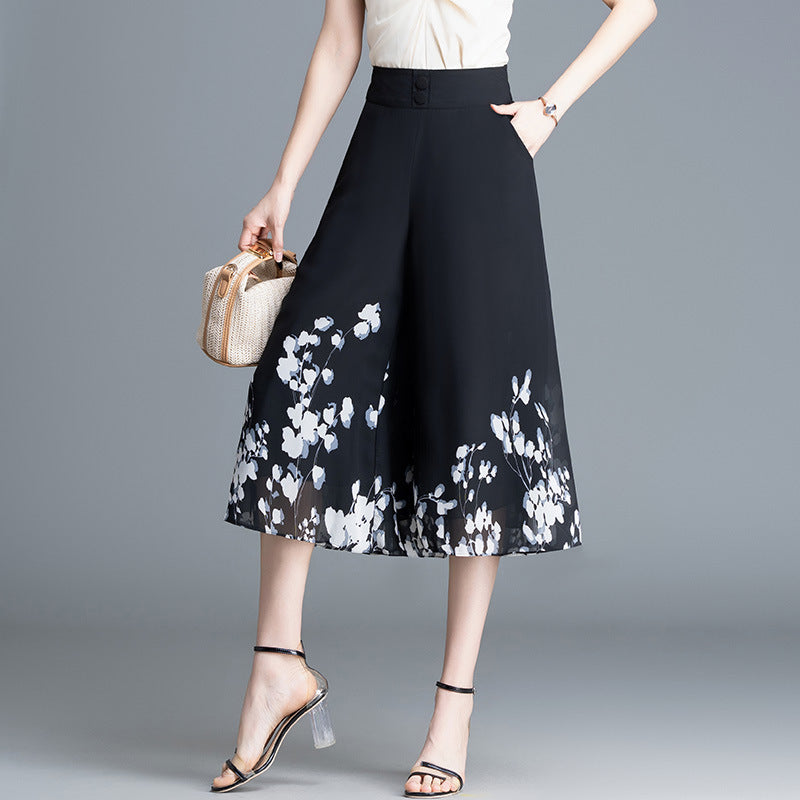 💃💥【Cumpărați 1, primiți 1 gratuit】🔥2025 pantaloni pantaloni de vară noi de damă, din șifon subțire, tăiați casual, cu talie înaltă (40kg-90kg)-3954649