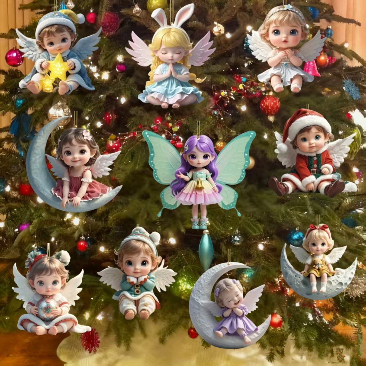 🎁🔥Kupite 10, dobijte 10 gratis🔥【20 komada】Drveni anđeo - božićni ukras za dom-4181341