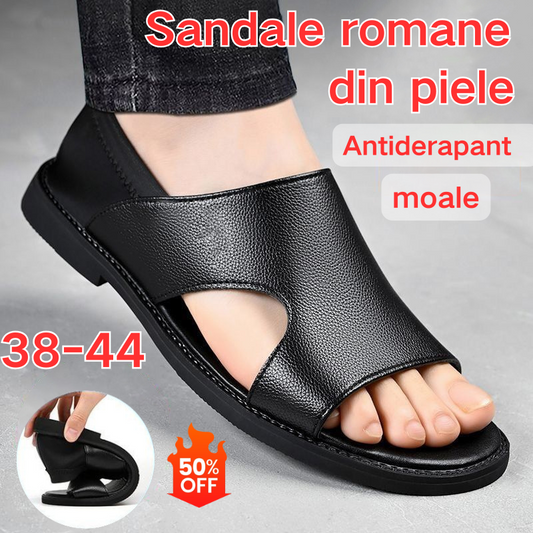 【Cumpără unul, primești unul gratuit】【38-44】2025 Vară Sandale Bărbați Piele de vacă Respirabil Hollow Anti-alunecare Casual-4008694