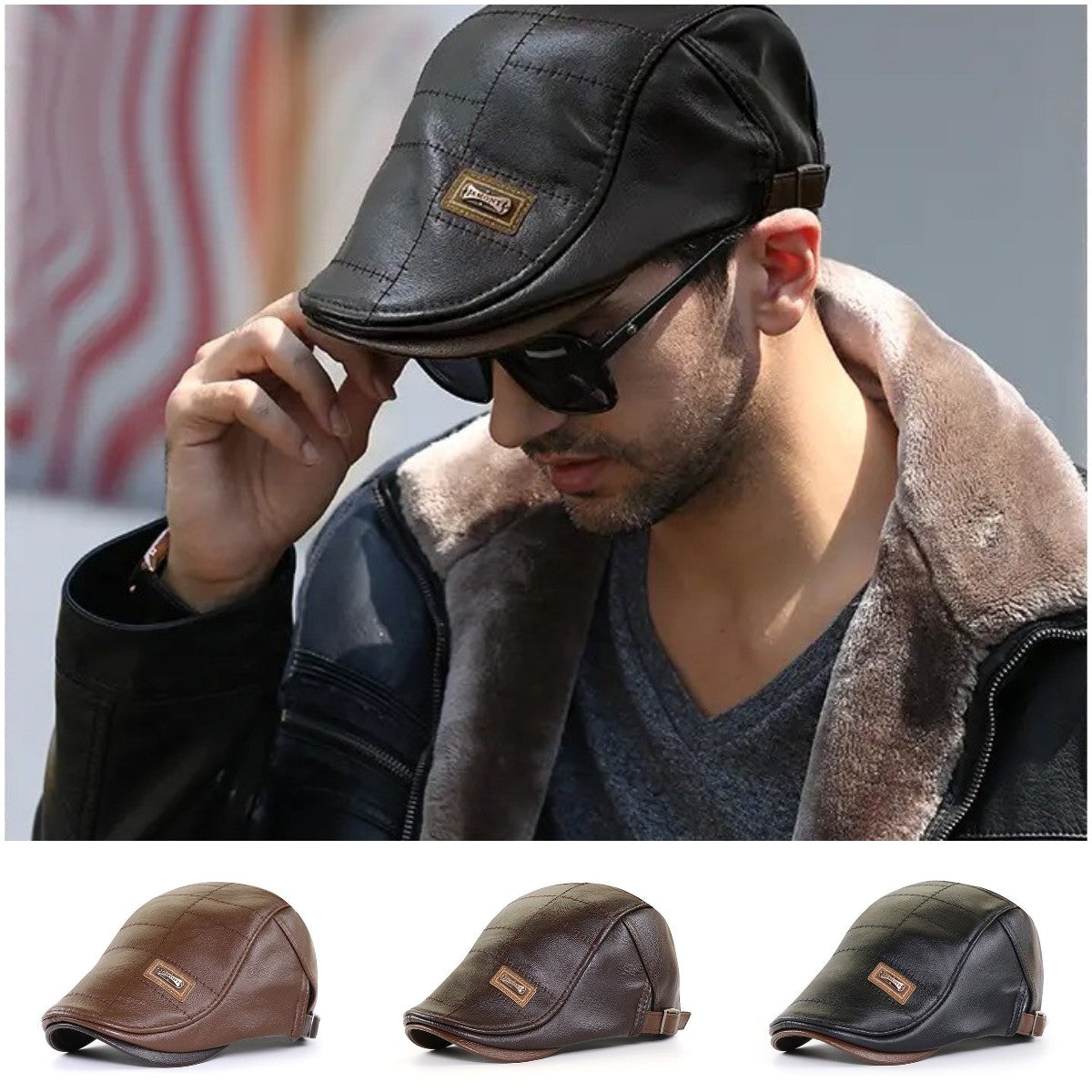 🔥【Kupite 1, dobivate 1】Vintage vrhunska kožna beretka-4177489