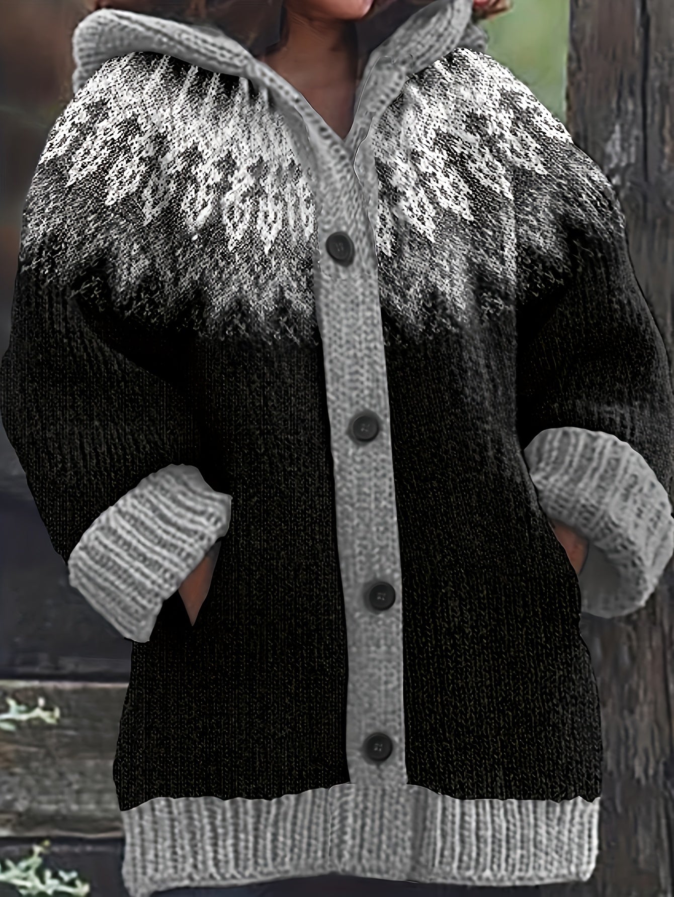 【S~5XL】✨Elegantní retro potištěná barevná bunda s kapucí