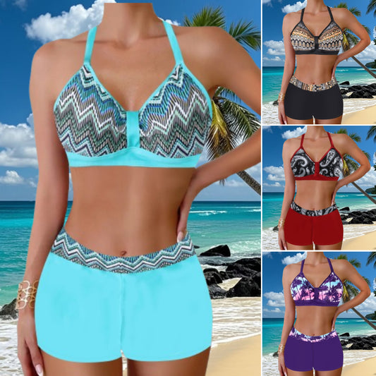 🏖️👙【Reducere limitată în timp】🌴【S-5XL】Set de costume de baie imprimate pentru vacanță la plajă 2025-3981768