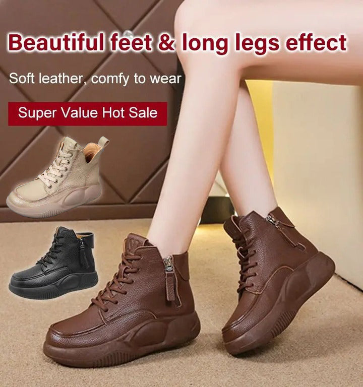 【30%OFF】Cizme mici din piele pentru sport și agrement noi, cizme martin cu talpă groasă, picioare confortabile și nu obosite-3803011