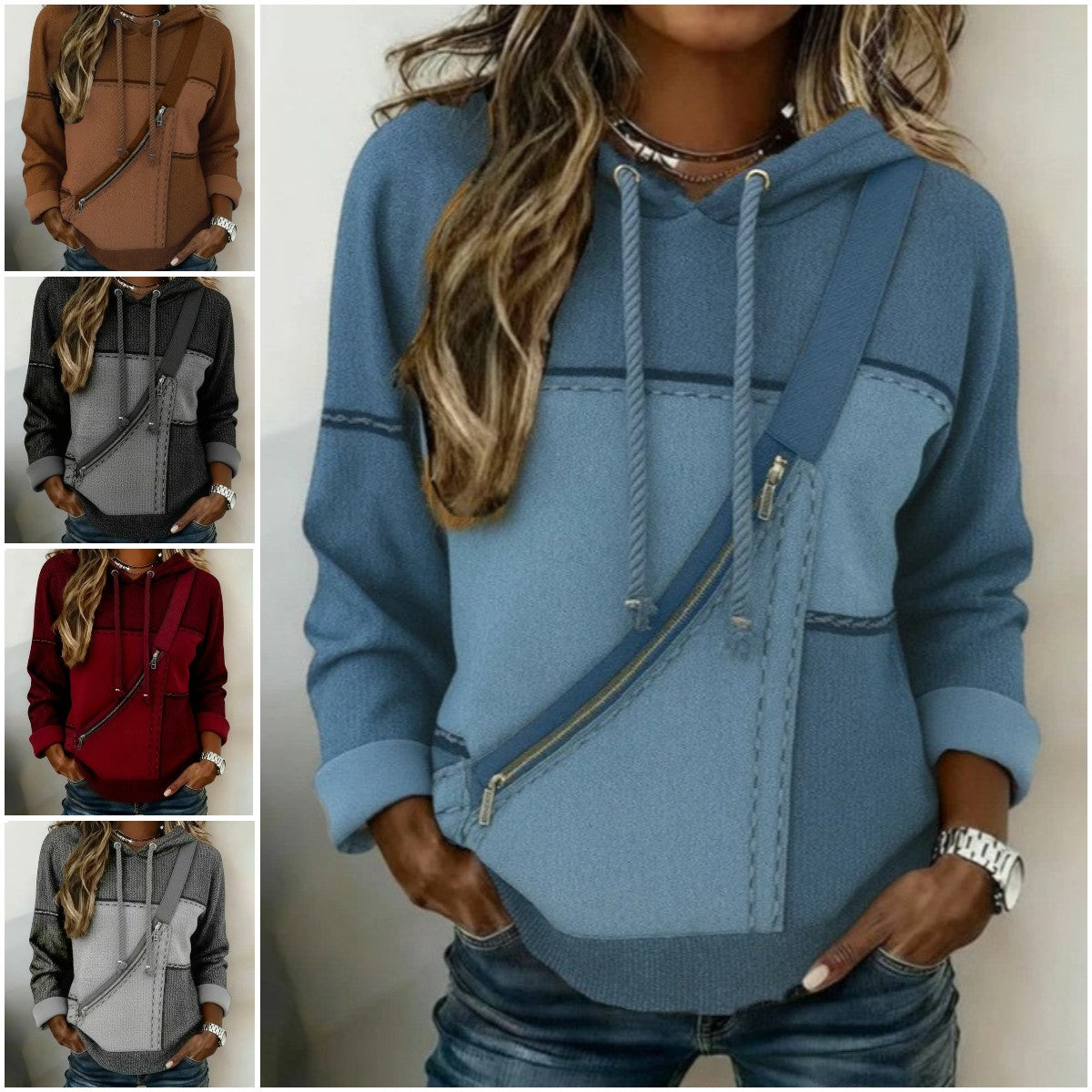 🎀🎀【S-5XL】Sudadera con capucha de manga larga estampada para mujer