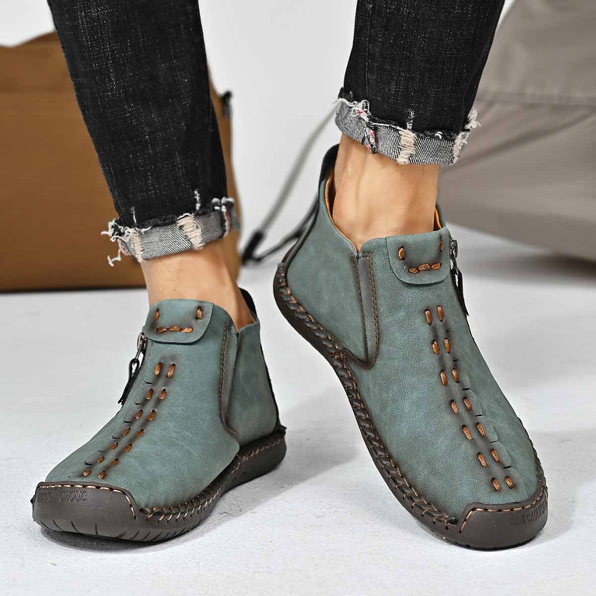 Nowe, męskie, zimowe, krótkie buty Martin z zamkiem, 2025【38-48】-4135771