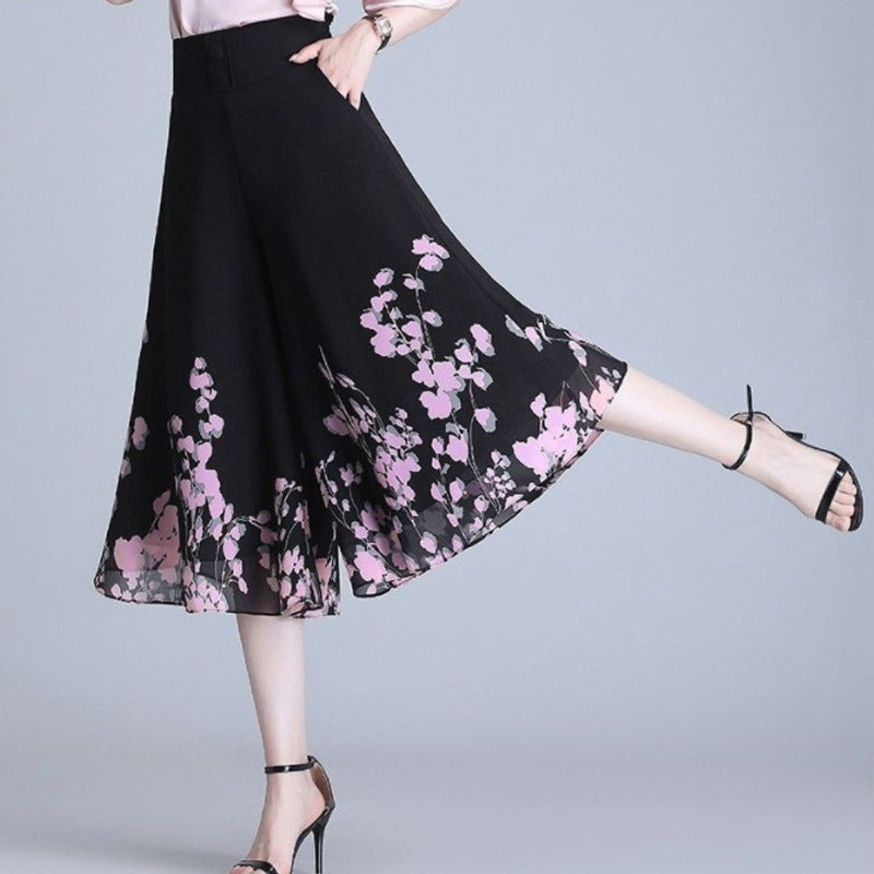 💃💥【Cumpărați 1, primiți 1 gratuit】🔥2025 pantaloni pantaloni de vară noi de damă, din șifon subțire, tăiați casual, cu talie înaltă (40kg-90kg)-3954649