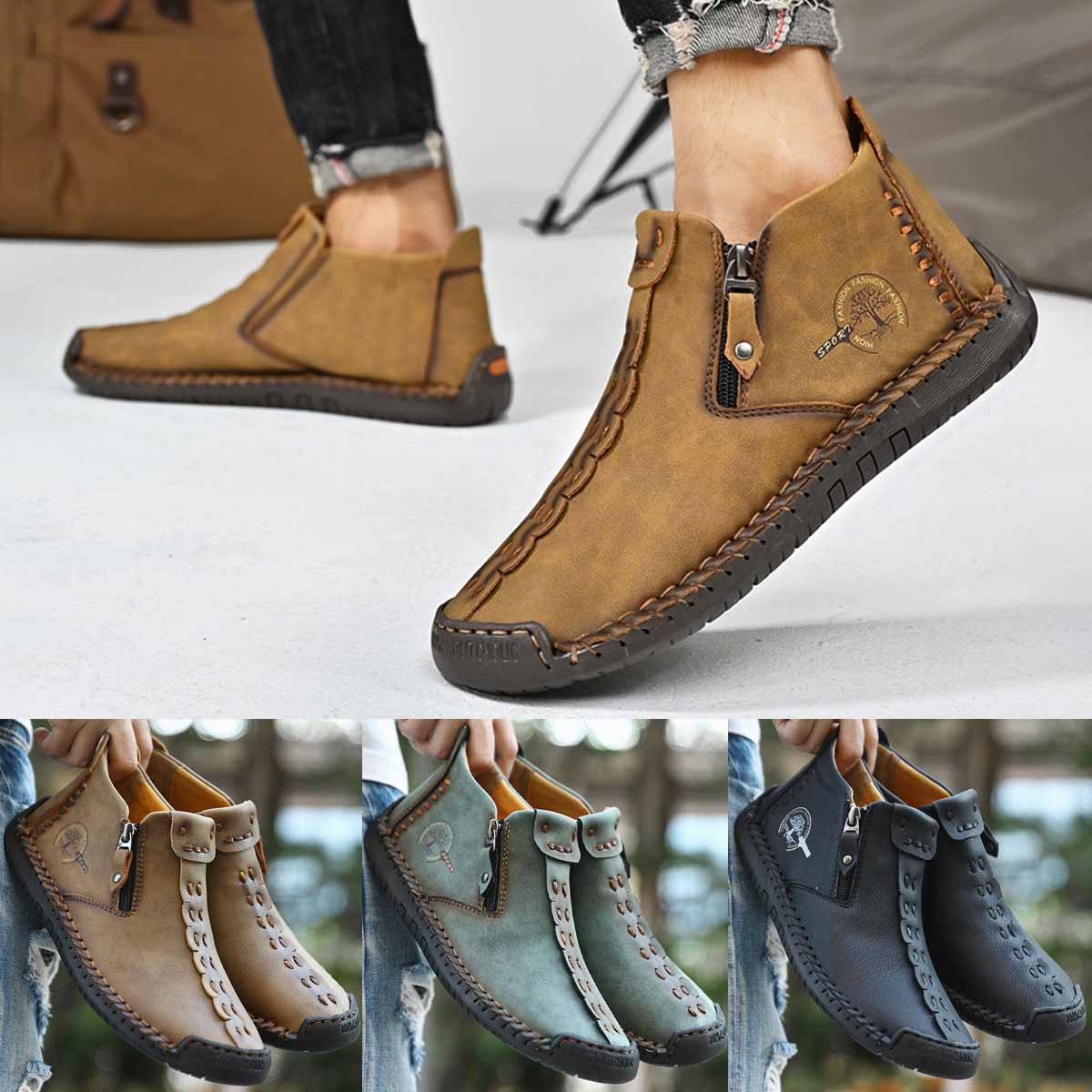 Nowe, męskie, zimowe, krótkie buty Martin z zamkiem, 2025【38-48】-4135771