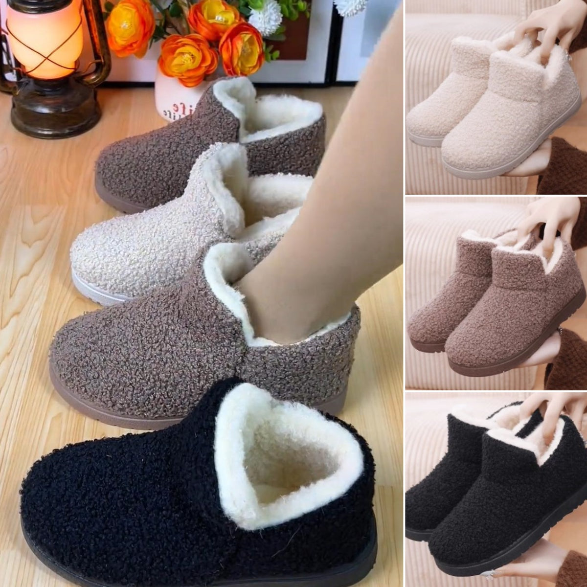 💟【35-41】 Cizme plate de zapada calduroase din lana si catifea-4098513