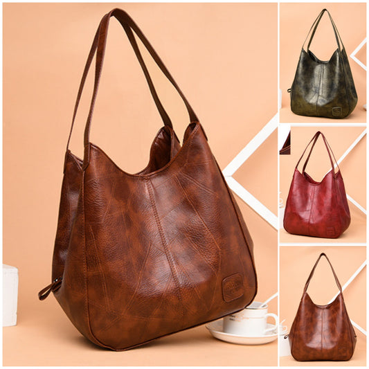 💖👜💖Geantă de umăr din piele moale, cu stil nou, capacitate mare, potrivită-3954683