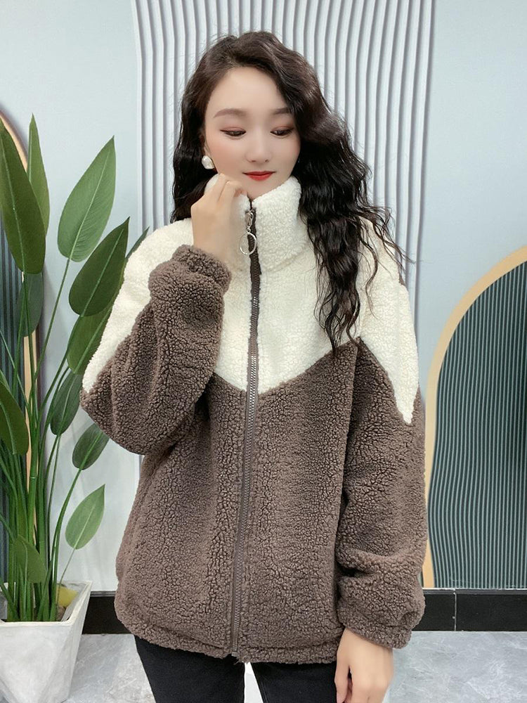 【M-4XL】Kurtka polarowa damska na jesień i zimę, ciepła kurtka z bawełny-4135763