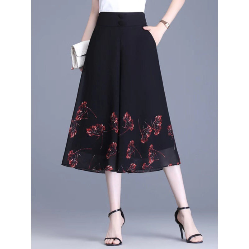 💃💥【Cumpărați 1, primiți 1 gratuit】🔥2025 pantaloni pantaloni de vară noi de damă, din șifon subțire, tăiați casual, cu talie înaltă (40kg-90kg)-3954649