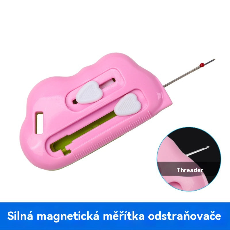 Magnetyczna linijka do szycia 3 w 1 z rozpruwaczem szwów i nawlekaczem | Silna magnetyczna kontrola krawędzi, oznaczenia na linijce (można używać zarówno w domowych, jak i przemysłowych maszynach do szycia)-4204648