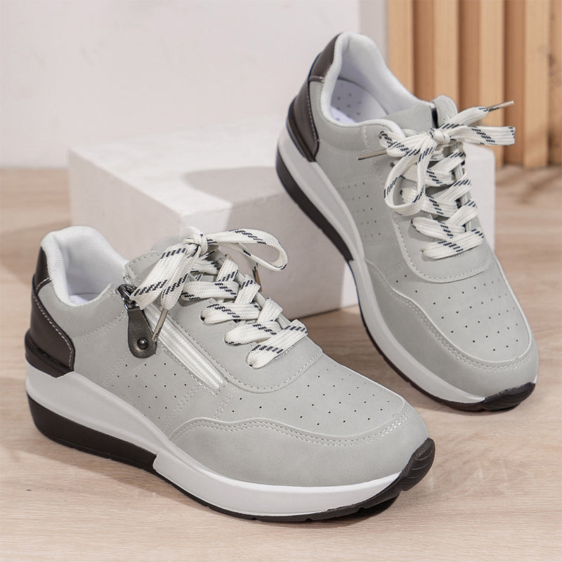 🔥 ¡Último día! 50% de DESCUENTO – Zapatos ortopédicos modernos y cómodos para mujer, con cremallera lateral y suela gruesa.