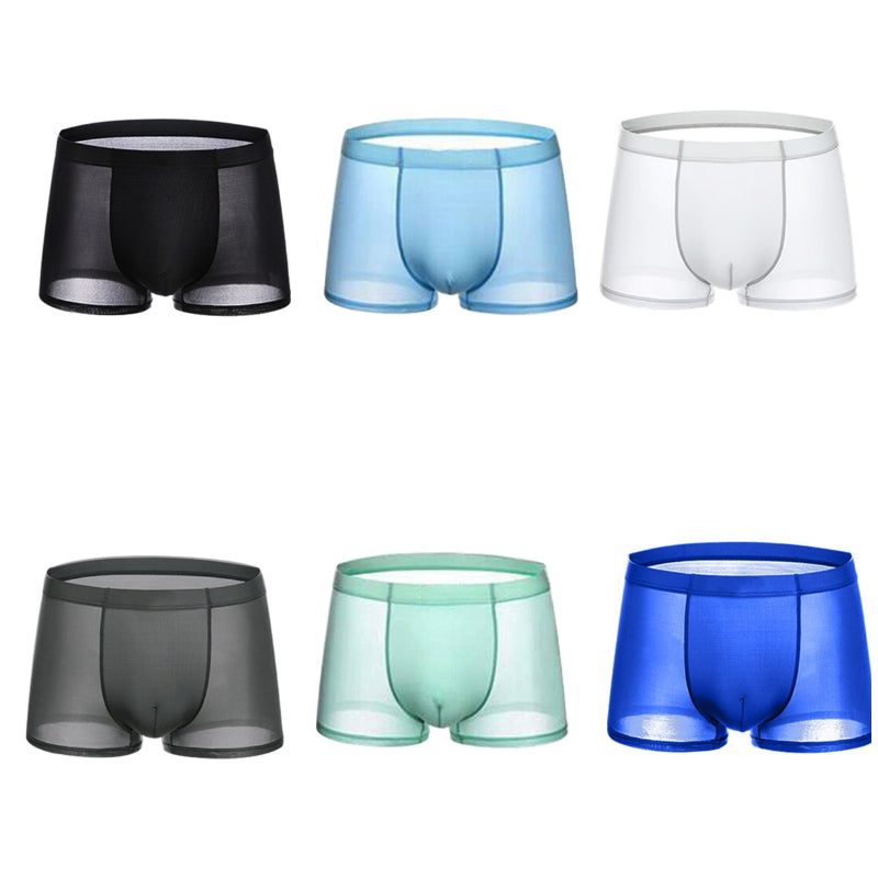 【1 set de 6 piese】Lenjerie de corp respirabilă din mătase de gheață pentru bărbați