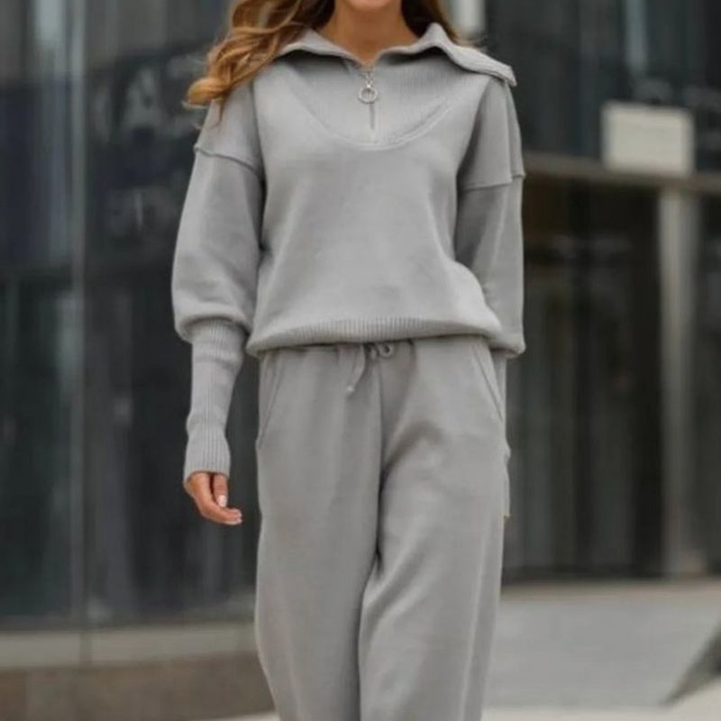 💥💖Costum sport casual din două piese pentru femei la modă nouă de iarnă 2024 [top și pantaloni]-3831934