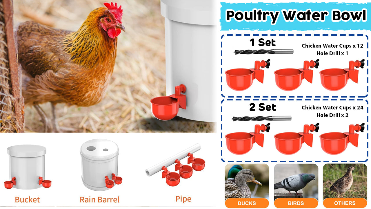🔥🐔【Cumpărați 10 și primiți 10 gratuit】【20 buc】Bol de băut automat pentru păsări de curte-3981744