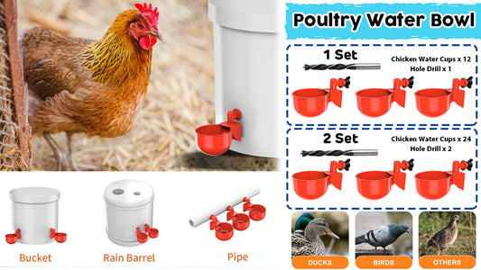 🔥🐔【Cumpărați 10 și primiți 10 gratuit】【20 buc】Bol de băut automat pentru păsări de curte-3981744