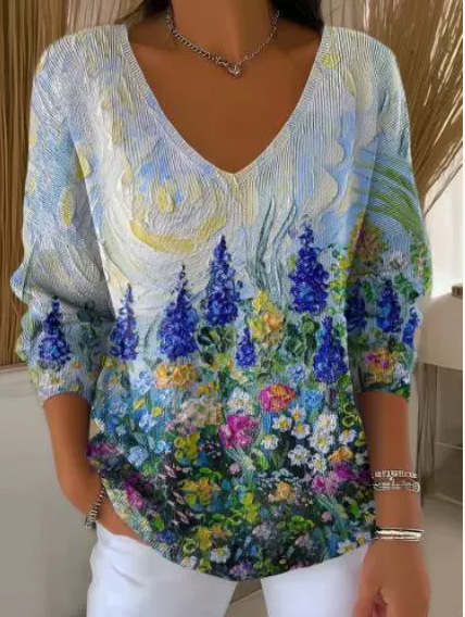 🔥【S-5XL】Modni pleteni džemper s printom-4183755