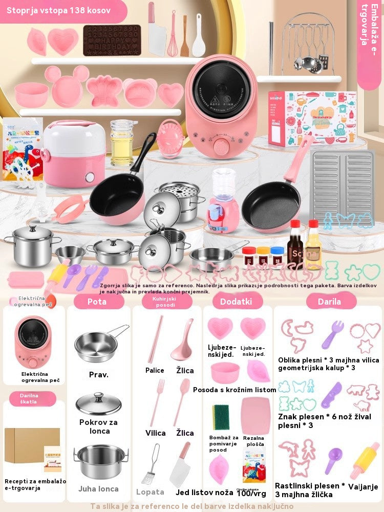 🎁【Najboljše darilo za otroke】👨‍🍳 Mini otroška kuhinjska igrača, ki jo je mogoče kuhati in je užitna.