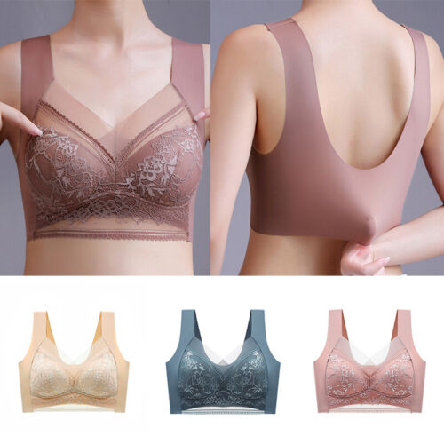 🔥【4  bucati】👙【40-110 KG】 Sutien confortabil, fără cusături, din dantelă-3999161