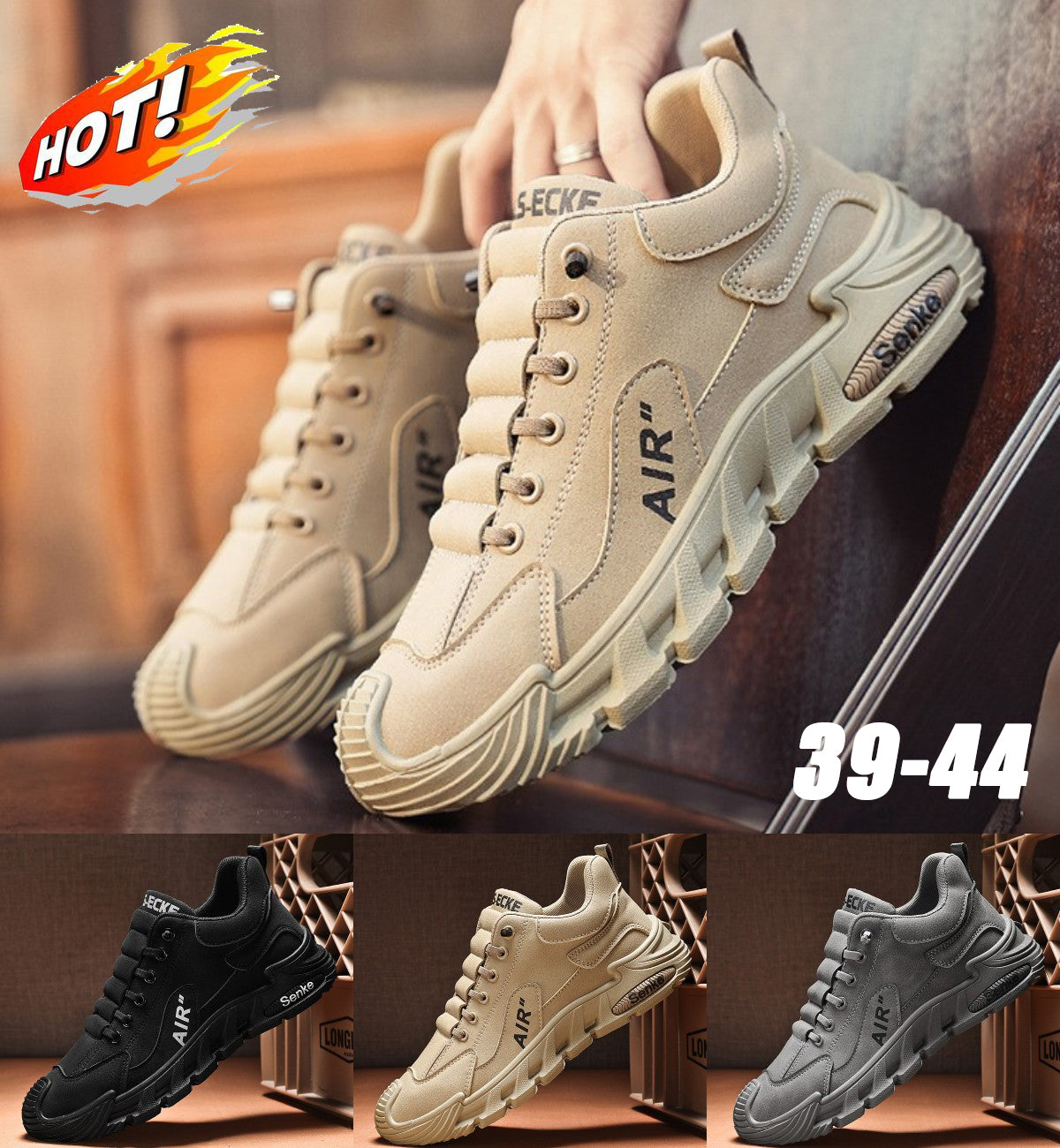 🔥🔥(39-44) Męskie wodoodporne i oddychające buty casualowe, miękkie podeszwy, wygodne w noszeniu-4247976