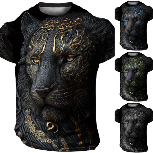 🔥[Cumpărați 1 obțineți 1]🔥 2025 nou tricou cu mânecă scurtă pentru bărbați, cu imprimare 3D de animale-4050165