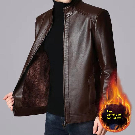 【M-3XL】Nová podzimní/zimní bunda z tlusté ovčí kůže s fleecovou podšívkou v tátově stylu-4187296