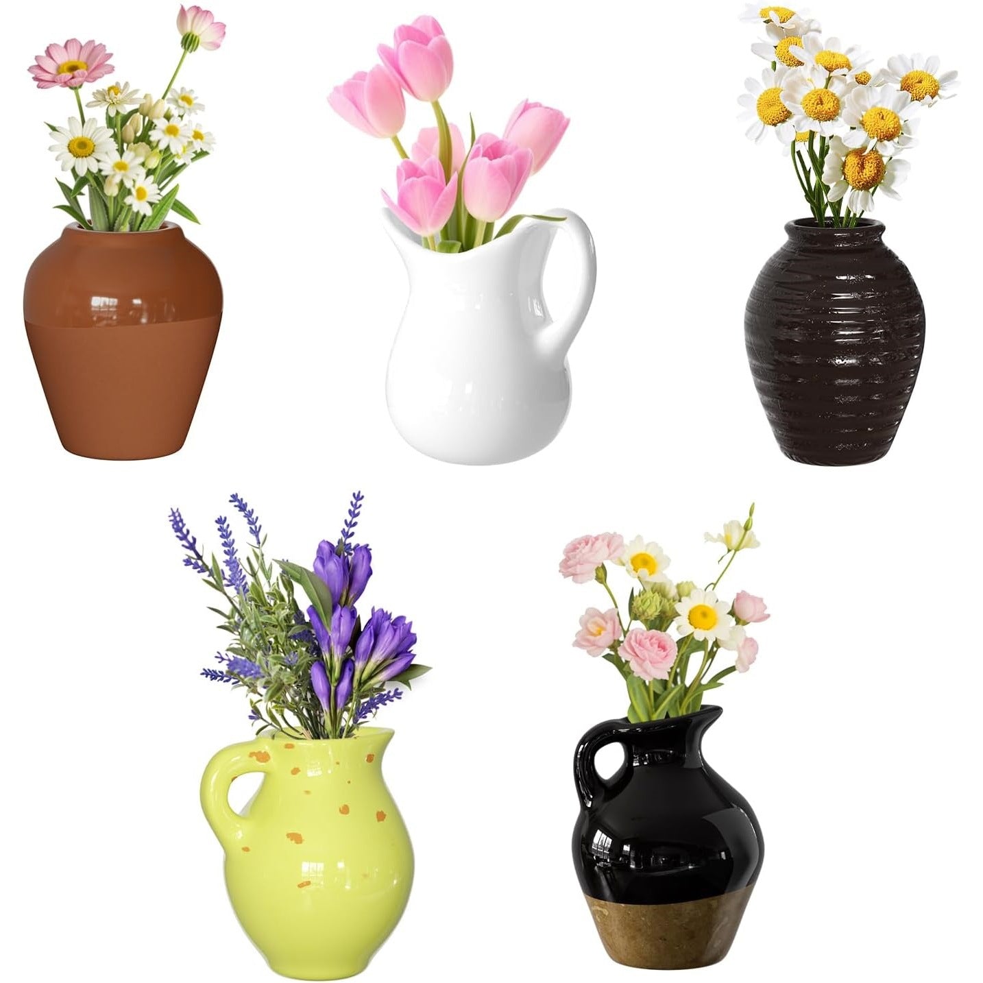 🎁🌸 Mini jarrón de cerámica con imán para nevera