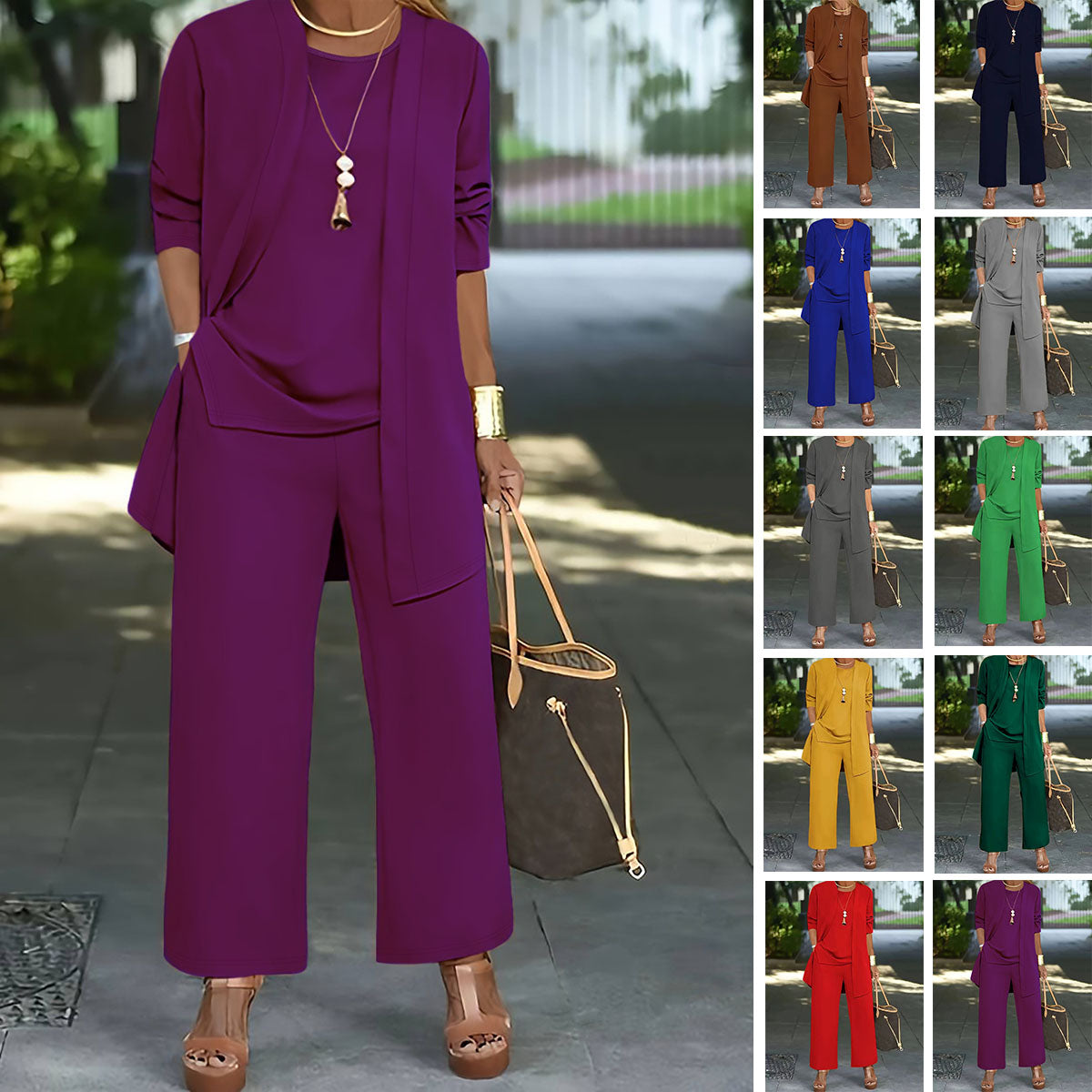 🔥【Traje de tres piezas】🔥【S-5XL】 Ropa casual profesional para mujer 2026, moderna y sencilla (40-100 kg)-4261808