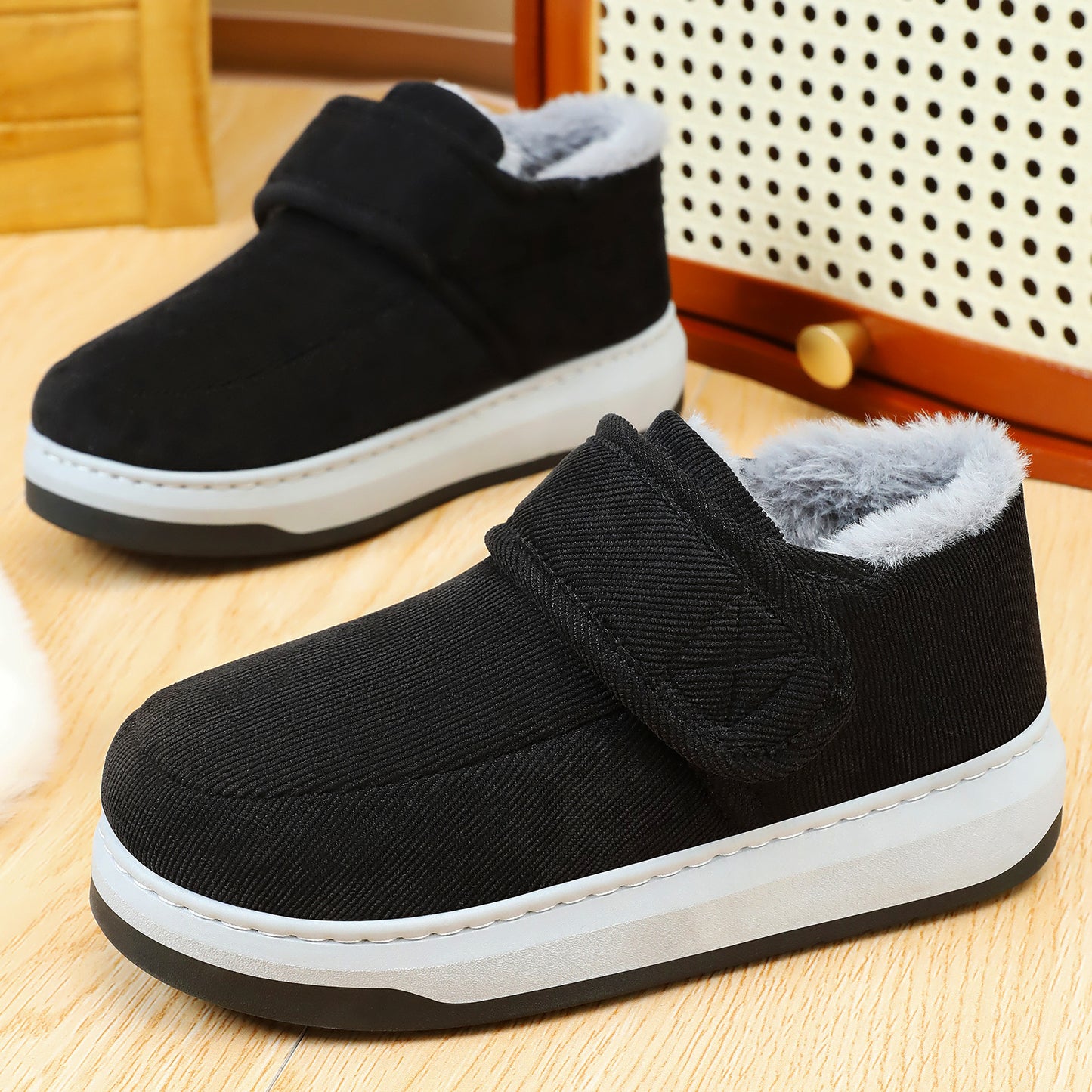 🔥❄❄Zimske pamučne papuče za starije osobe, tople pamučne cipele s flis podstavom za osobe srednje i starije dobi za nošenje vani-4179290