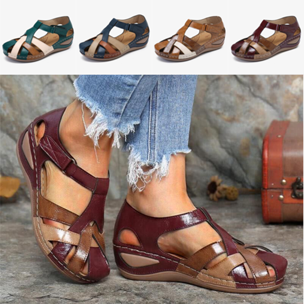 ✨🩰【Promocja sezonowa】【35-43】Damskie wygodne rzymskie sandały z miękkiej skóry-4234872